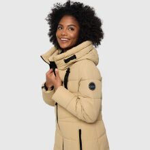 Marikoo Natsukoo Damen Winter Steppjacke lang Beige Gr&ouml;&szlig;e S - Gr. 36