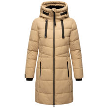 Marikoo Natsukoo Damen Winter Steppjacke lang Beige Gr&ouml;&szlig;e S - Gr. 36