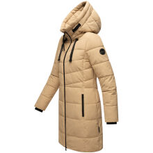 Marikoo Natsukoo Damen Winter Steppjacke lang Beige Gr&ouml;&szlig;e S - Gr. 36