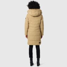 Marikoo Natsukoo Damen Winter Steppjacke lang Beige Gr&ouml;&szlig;e XL - Gr. 42