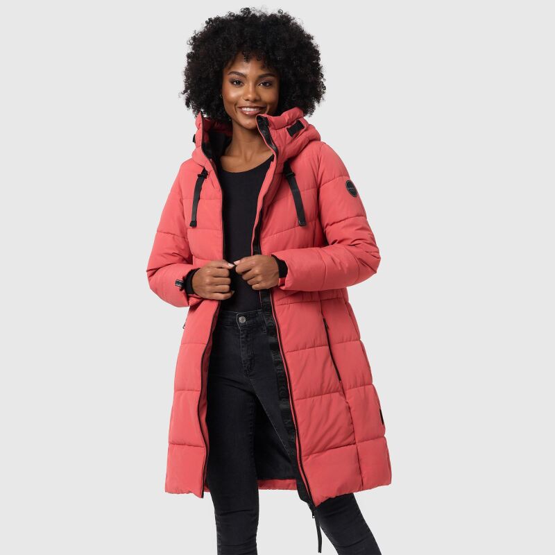 Marikoo Natsukoo Damen Winter Steppjacke lang Rouge