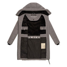 Marikoo Natsukoo Damen Winter Steppjacke lang Grau Größe M - Gr. 38