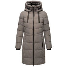 Marikoo Natsukoo Damen Winter Steppjacke lang Grau Gr&ouml;&szlig;e XL - Gr. 42