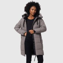 Marikoo Natsukoo Damen Winter Steppjacke lang Grau Gr&ouml;&szlig;e XXL - Gr. 44