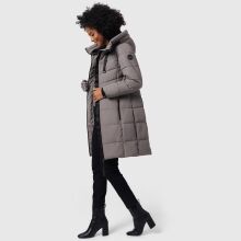 Marikoo Natsukoo Damen Winter Steppjacke lang Grau Gr&ouml;&szlig;e XXL - Gr. 44