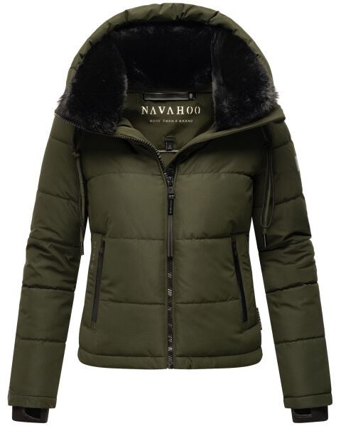 Navahoo Mit Liebe XIV Damen Winter Steppjacke Dark Olive Größe M - Gr. 38