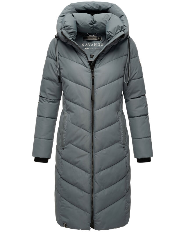 Navahoo Sahnekatzi Damen lange Winter Steppjacke Stormy Blue