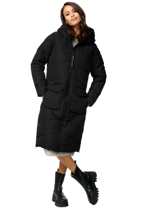 Marikoo Tomomii Damen Winter Steppjacke Schwarz