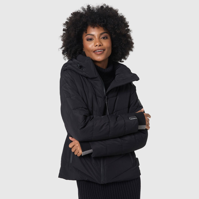 Marikoo Samuiaa modische Damen Winter Steppjacke Schwarz