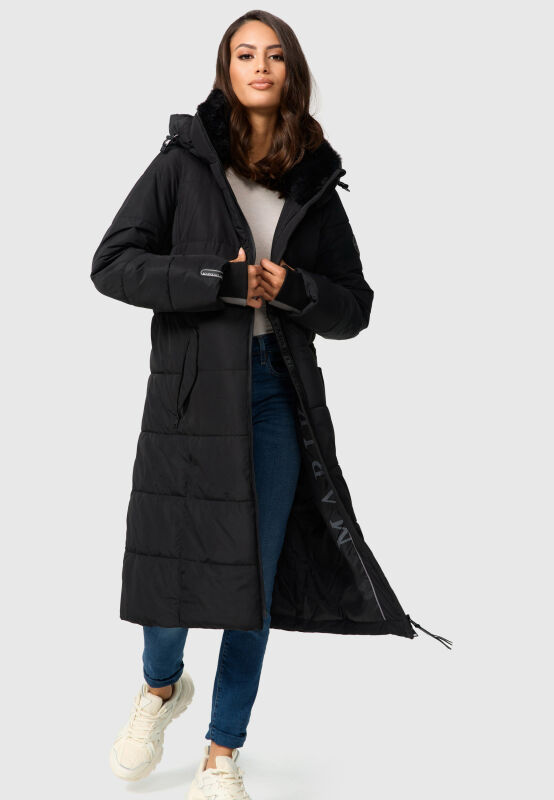 Marikoo Zuraraa lange Damen Winter Steppjacke Schwarz
