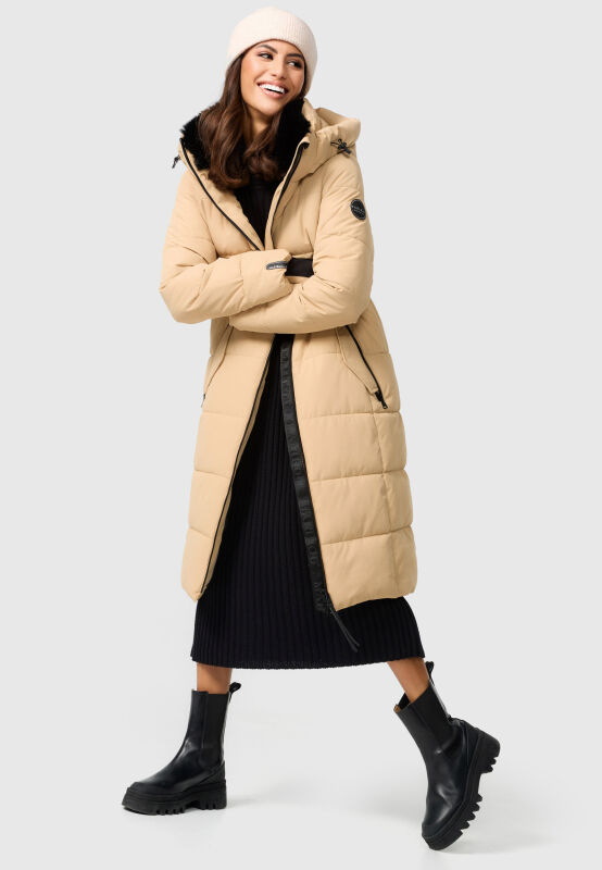 Marikoo Zuraraa lange Damen Winter Steppjacke Sand
