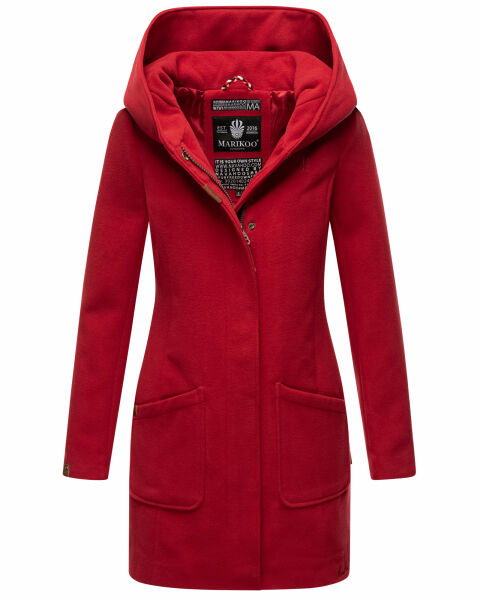 Marikoo Maikoo Damen Trenchcoat Wintermantel Dark Red Größe XS - Gr. 34