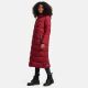 Navahoo Isalie Damen lange Winterjacke gesteppt Dark Red Größe S - Gr. 36