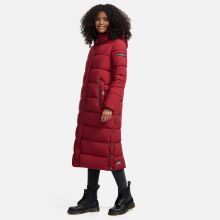 Navahoo Isalie Damen lange Winterjacke gesteppt Dark Red Größe L - Gr. 40