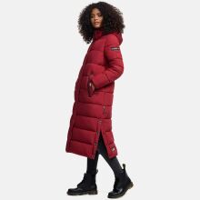 Navahoo Isalie Damen lange Winterjacke gesteppt Dark Red Größe L - Gr. 40