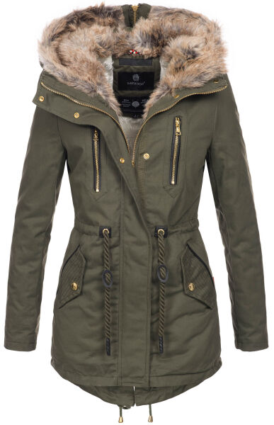 Navahoo Diamond Damen Winterjacke B648a Gruen Größe S - Gr. 36