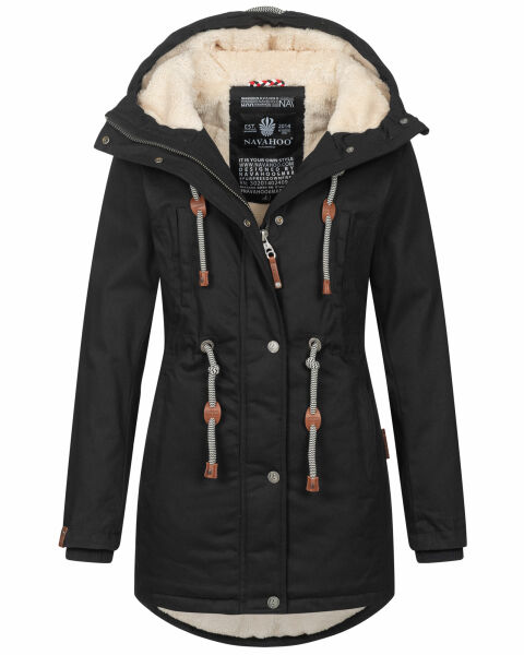 Navahoo Ireliaa Damen Winterjacke Schwarz Größe S - Gr. 36