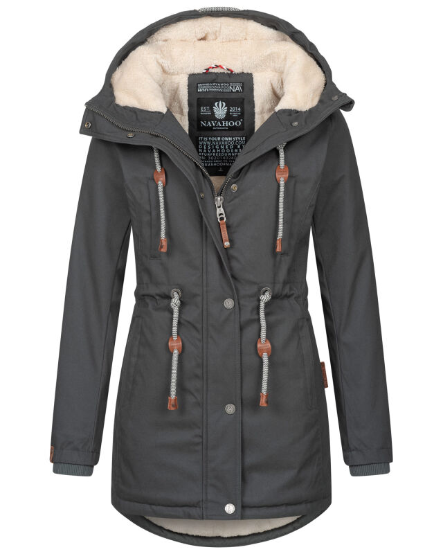 Navahoo Ireliaa Damen Winterjacke Anthrazit Gr&ouml;&szlig;e S - Gr. 36