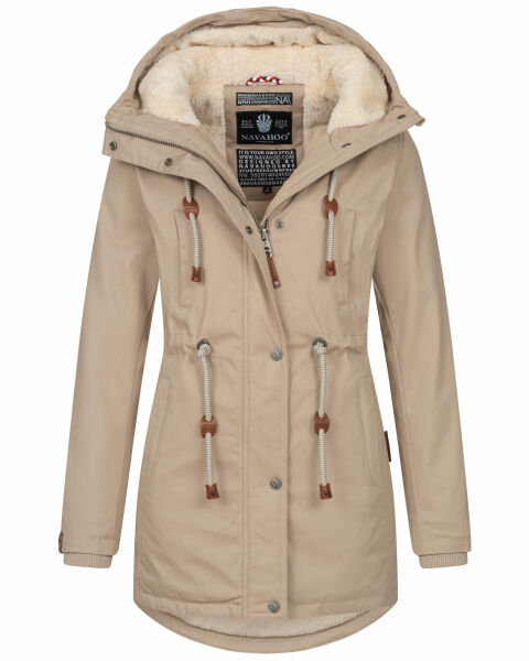 Navahoo Ireliaa Damen Winterjacke Beige Größe M - Gr. 38