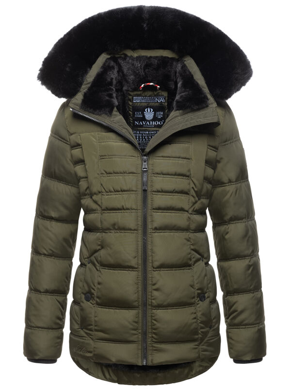 Navahoo Lissandraa Damen Winter Steppjacke Olive Gr&ouml;&szlig;e L - Gr. 40