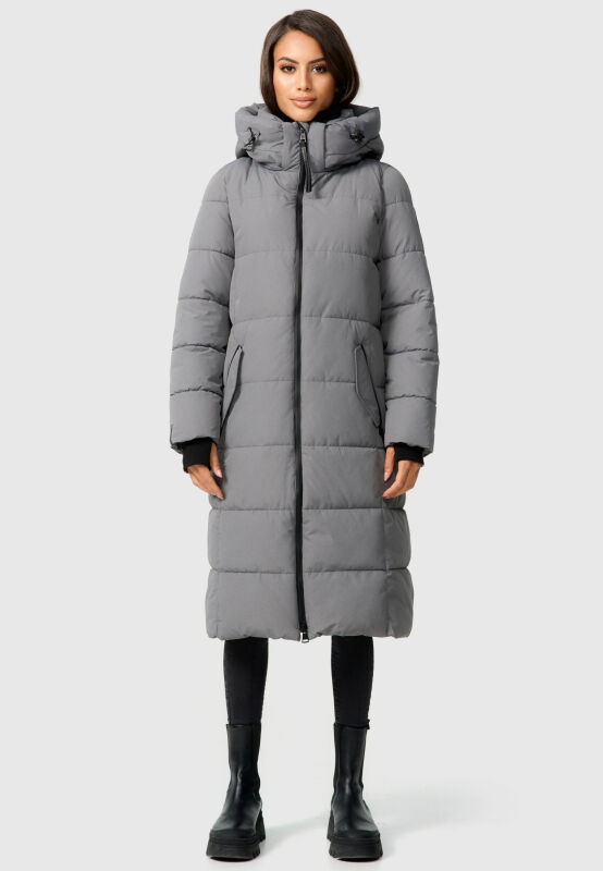 Marikoo Zuraraa XVI Damen lange Winterjacke B989 Grau Gr&ouml;&szlig;e S - Gr. 36