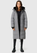 Marikoo Zuraraa XVI Damen lange Winterjacke B989 Grau Gr&ouml;&szlig;e S - Gr. 36