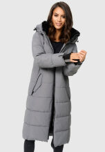 Marikoo Zuraraa XVI Damen lange Winterjacke B989 Grau Gr&ouml;&szlig;e XL - Gr. 42