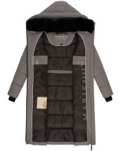 Marikoo Zuraraa XVI Damen lange Winterjacke B989 Grau Gr&ouml;&szlig;e XL - Gr. 42