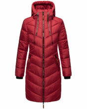 Marikoo Armasa lange Damen Winter Steppjacke Dark Red Größe XXL - Gr. 44