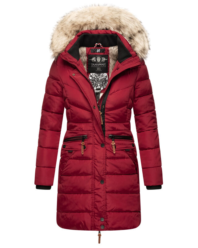 Navahoo Paula Damen Parka Winterjacke Gefüttert Dark Red Größe XL - Gr. 42
