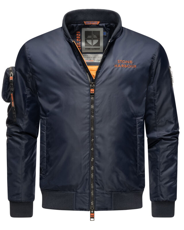 Stone Harbour Berkoo Herren Bomber Jacke Navy Gr&ouml;&szlig;e L - Gr. L