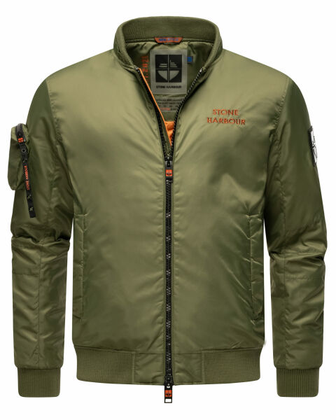 Stone Harbour Berkoo Herren Bomber Jacke Olive Größe M - Gr. M