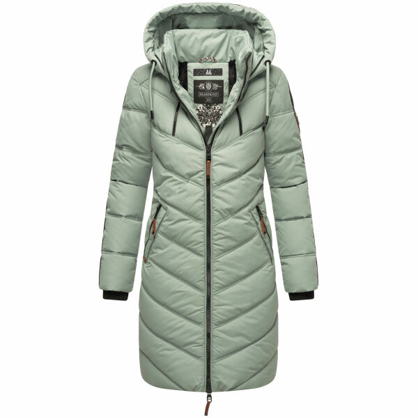 Marikoo Armasa lange Damen Winter Steppjacke Smokey Mint Größe S - Gr. 36
