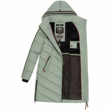 Marikoo Armasa lange Damen Winter Steppjacke Smokey Mint Größe S - Gr. 36