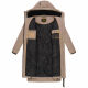 Marikoo Benikoo Damen lange Winterjacke Taupe Grey Größe S - Gr. 36