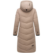 Marikoo Benikoo Damen lange Winterjacke Taupe Grey-Gr&ouml;&szlig;e L - Gr. 40