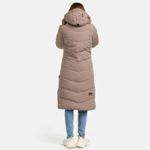 Marikoo Benikoo Damen lange Winterjacke Taupe Grey-Gr&ouml;&szlig;e XL - Gr. 42