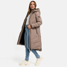 Marikoo Benikoo Damen lange Winterjacke Taupe Grey-Gr&ouml;&szlig;e XXL - Gr. 44