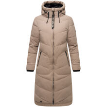 Marikoo Benikoo Damen lange Winterjacke Taupe Grey-Gr&ouml;&szlig;e XXL - Gr. 44