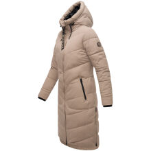 Marikoo Benikoo Damen lange Winterjacke Taupe Grey-Gr&ouml;&szlig;e XXL - Gr. 44