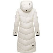 Marikoo Benikoo Damen lange Winterjacke Offwhite-Gr&ouml;&szlig;e XXL - Gr. 44