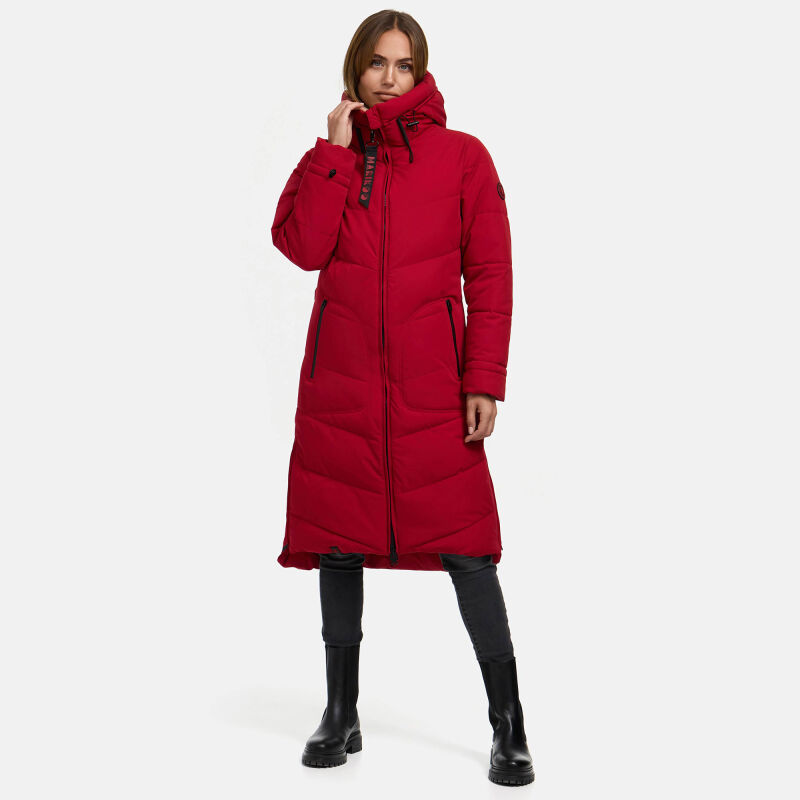 Marikoo Benikoo Damen lange Winterjacke Deep Red-Größe M - Gr. 38