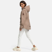 Marikoo Bikoo Damen gefütterte Winterjacke mit Teddyfell Taupe Größe XXXL - Gr. 46