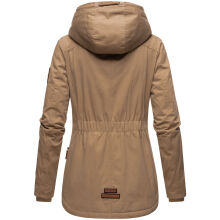 Marikoo Bikoo Damen gefütterte Winterjacke mit Teddyfell Taupe Größe XXXL - Gr. 46