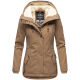 Marikoo Bikoo Damen gefütterte Winterjacke mit Teddyfell Taupe Größe XXXL - Gr. 46