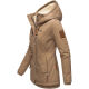 Marikoo Bikoo Damen gefütterte Winterjacke mit Teddyfell Taupe Größe XXXL - Gr. 46