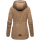 Marikoo Bikoo Damen gefütterte Winterjacke mit Teddyfell Taupe Größe XXXL - Gr. 46
