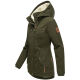 Marikoo Bikoo Damen gefütterte Winterjacke mit Teddyfell Olive Größe S - Gr. 36