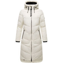 Marikoo Benikoo Damen lange Winterjacke Offwhite-Gr&ouml;&szlig;e 3XL - Gr. 46