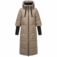 Navahoo Ciao Miau Damen lange Winterjacke B988 Taupe Grey Größe S - Gr. 36